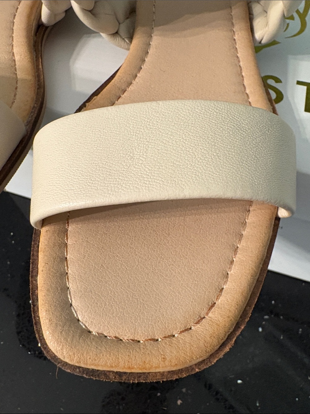 Beast Fashion Braided & Smooth Strap Slide Sandals Cream BOHO Beach Vacation - Picture 12 of 16